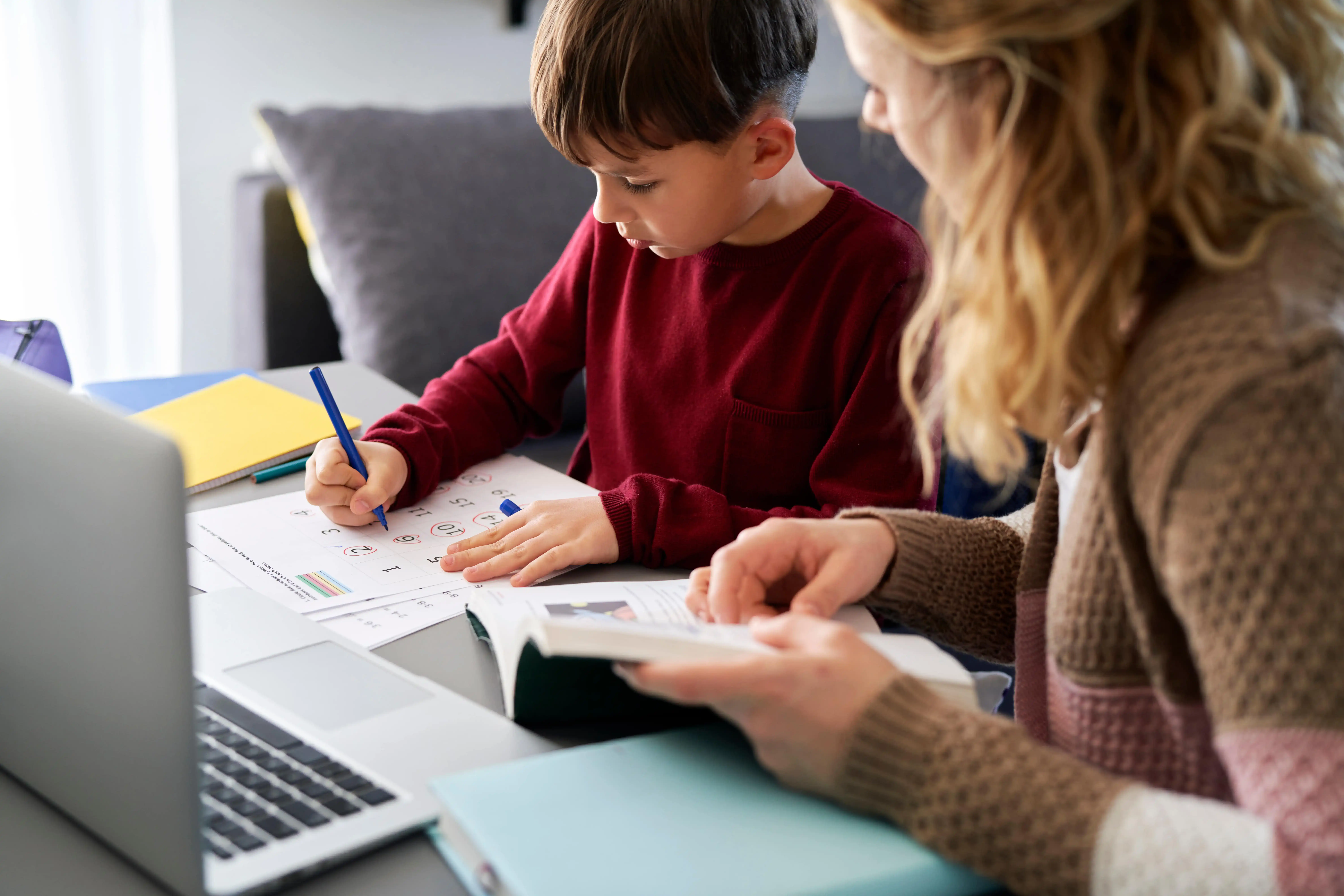 Child being tutored